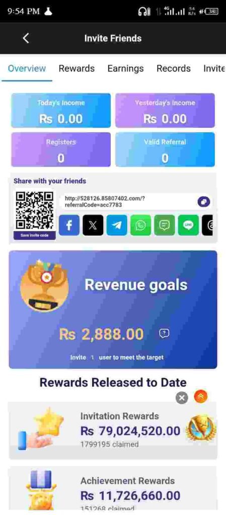 90X Game App Invite friend -Referral
